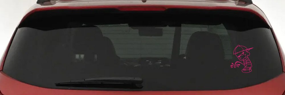 Calvin Peeing facing Left Pee Ons Car or Truck Window Decal Sticker