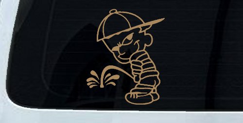 Calvin Peeing facing Left Pee Ons Car or Truck Window Decal Sticker