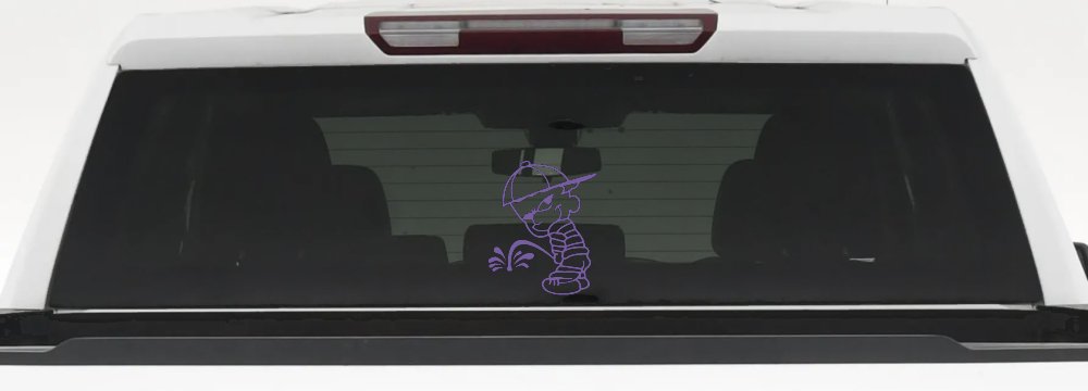 Calvin Peeing facing Left Pee Ons Car or Truck Window Decal Sticker