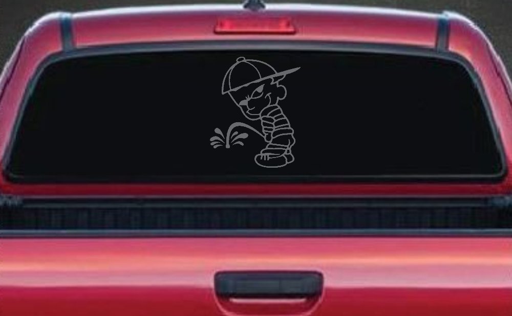 Calvin Peeing facing Left Pee Ons Car or Truck Window Decal Sticker