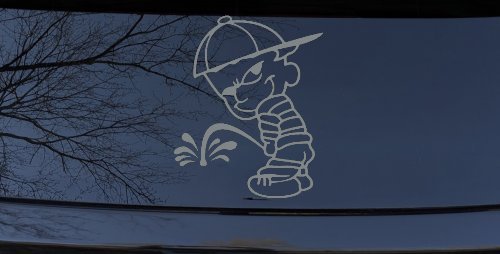Calvin Peeing facing Left Pee Ons Car or Truck Window Decal Sticker