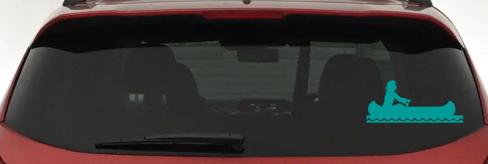 Native American Indian In Canoe Western Car or Truck Window Decal Sticker