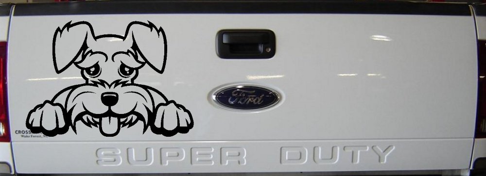 Shaggy Dog Head with Tongue Out Car or Truck Window Decal Sticker