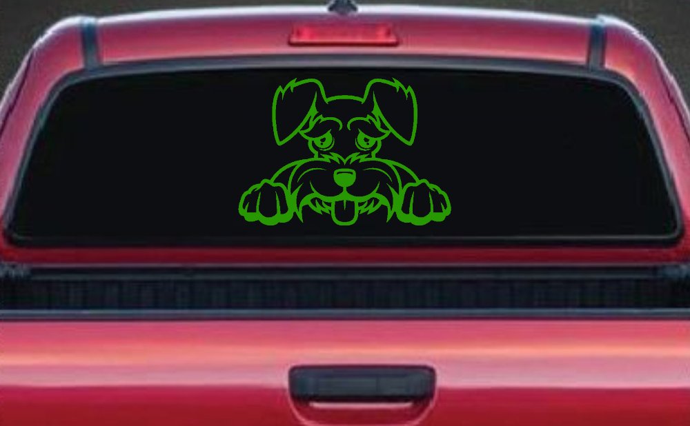Shaggy Dog Head with Tongue Out Car or Truck Window Decal Sticker
