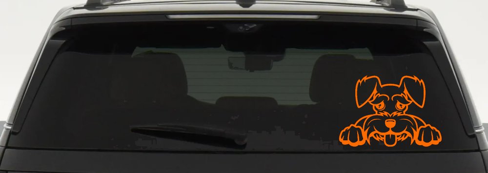 Shaggy Dog Head with Tongue Out Car or Truck Window Decal Sticker