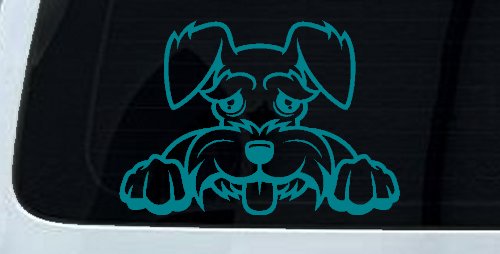 Shaggy Dog Head with Tongue Out Car or Truck Window Decal Sticker