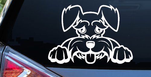 Shaggy Dog Head with Tongue Out Car or Truck Window Decal Sticker