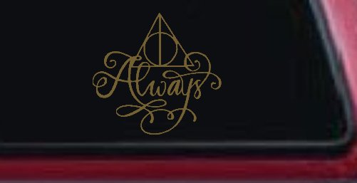 Deathly Hallows Always Sci Fi Car or Truck Window Decal Sticker (Gold)