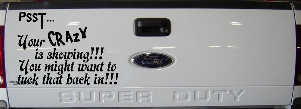 Your Crazy is Showing Funny Car or Truck Window Vinyl Decal Sticker (Black)