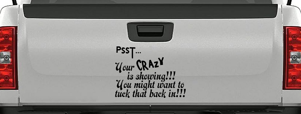 Your Crazy is Showing Funny Car or Truck Window Decal Sticker