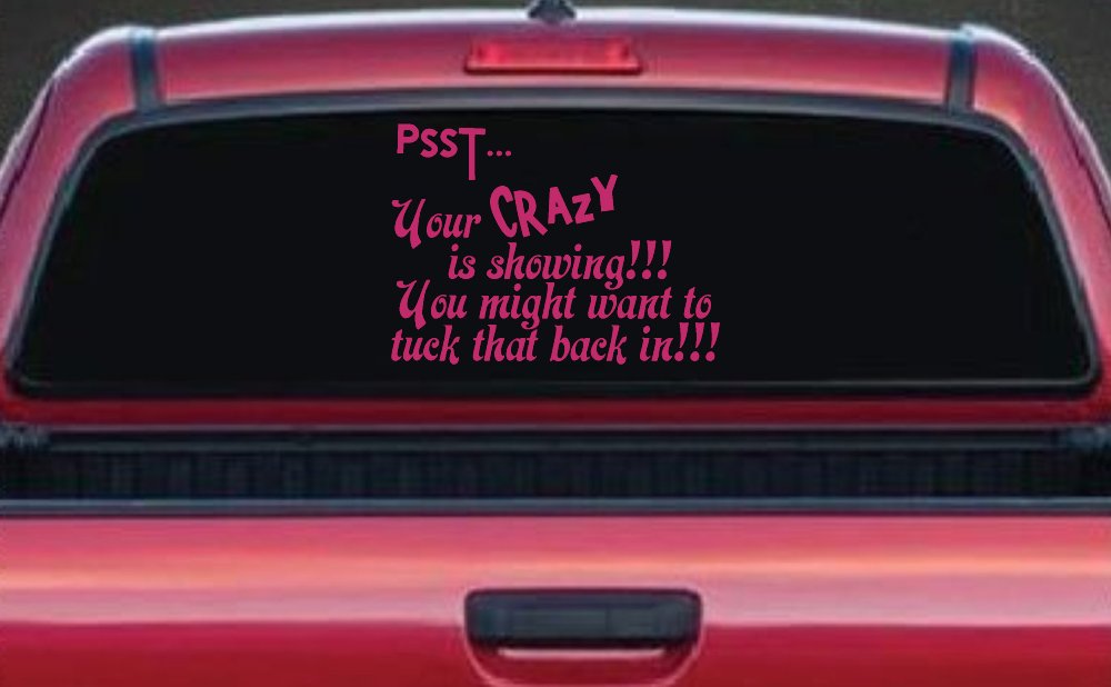 Your Crazy is Showing Funny Car or Truck Window Decal Sticker