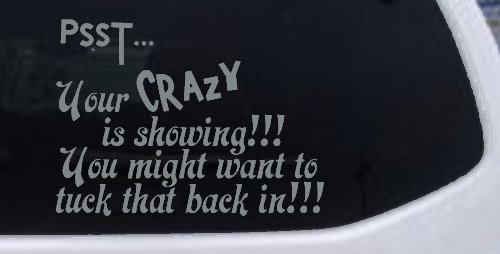 Your Crazy is Showing Funny Car or Truck Window Decal Sticker