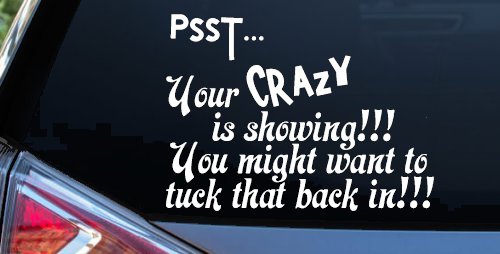 Your Crazy is Showing Funny Car or Truck Window Decal Sticker