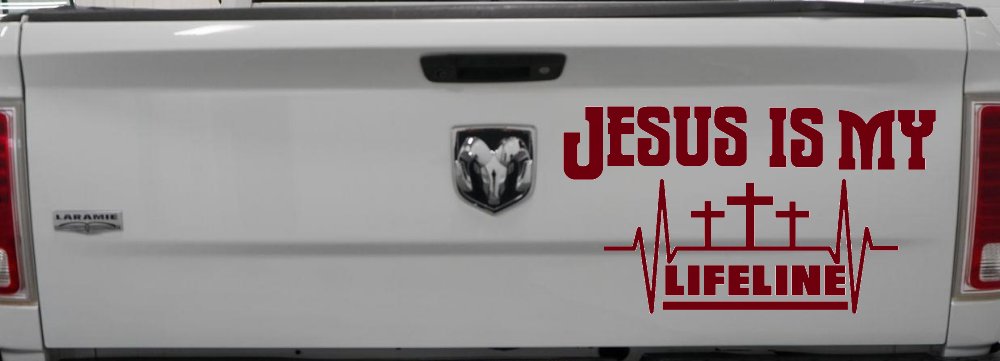 Jesus Is My Lifeline Christian Car or Truck Window Decal Sticker