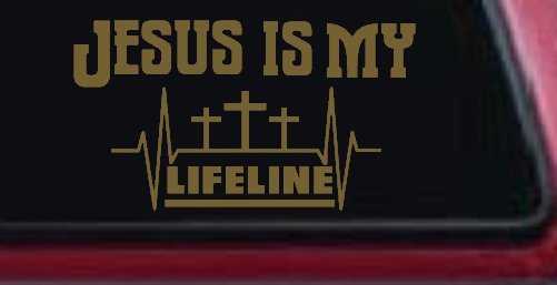 Jesus Is My Lifeline Christian Car or Truck Window Decal Sticker