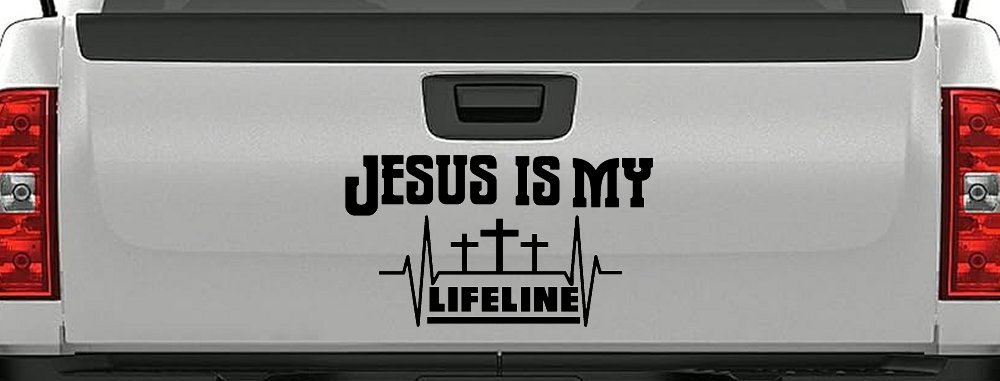 Jesus Is My Lifeline Christian Car or Truck Window Decal Sticker