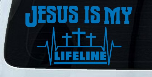 Jesus Is My Lifeline Christian Car or Truck Window Decal Sticker