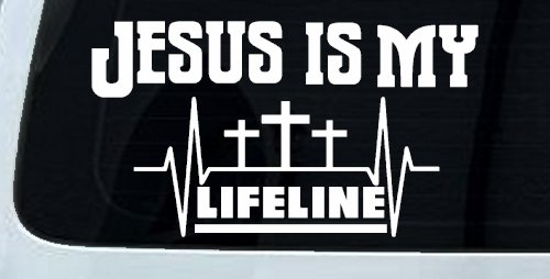 Jesus Is My Lifeline Christian Car or Truck Window Decal Sticker