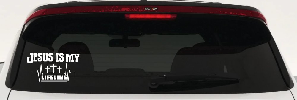 Jesus Is My Lifeline Christian Car or Truck Window Decal Sticker