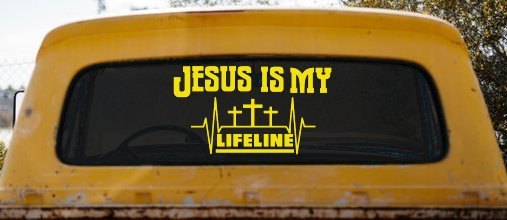 Jesus Is My Lifeline Christian Car or Truck Window Decal Sticker