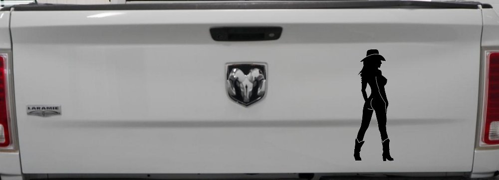 Nude Cowgirl in Boots and Hat Western Car or Truck Window Decal Sticker