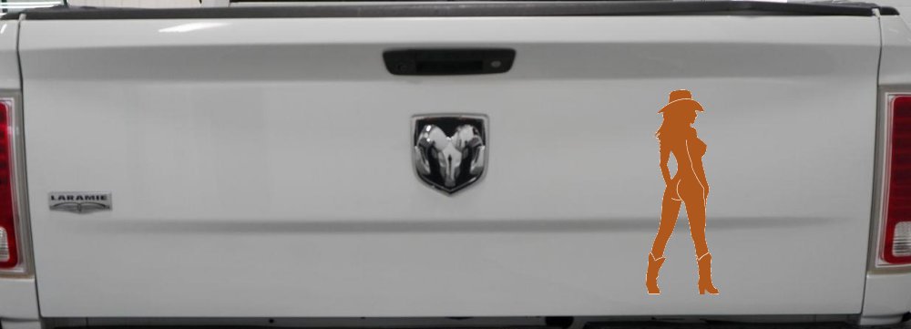 Nude Cowgirl in Boots and Hat Western Car or Truck Window Decal Sticker