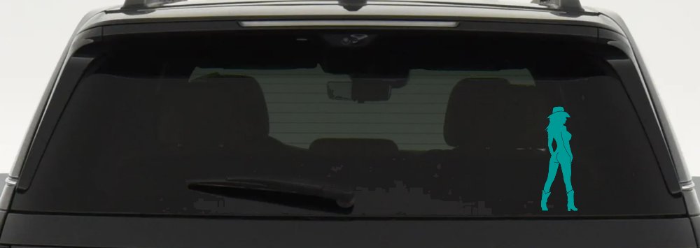 Nude Cowgirl in Boots and Hat Western Car or Truck Window Decal Sticker