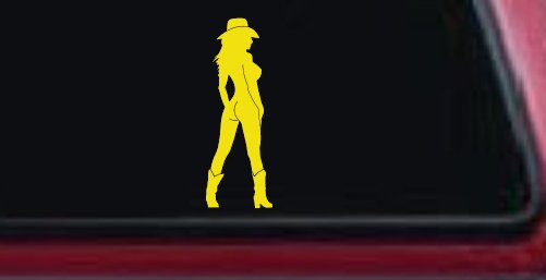 Nude Cowgirl in Boots and Hat Western Car or Truck Window Decal Sticker