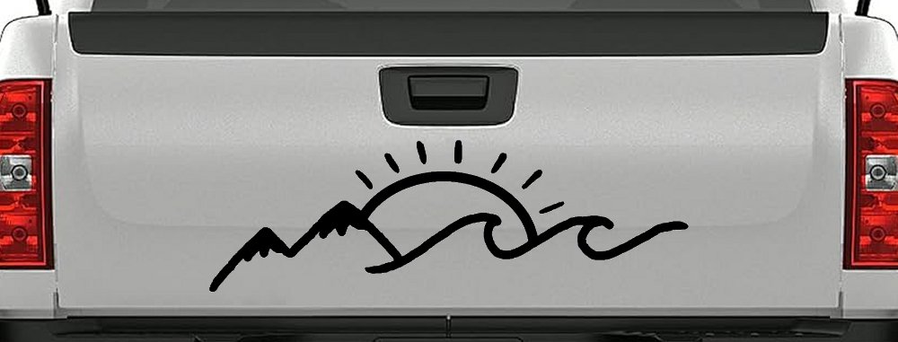 Mountain Beach Sun Wave Country Car or Truck Window Decal Sticker