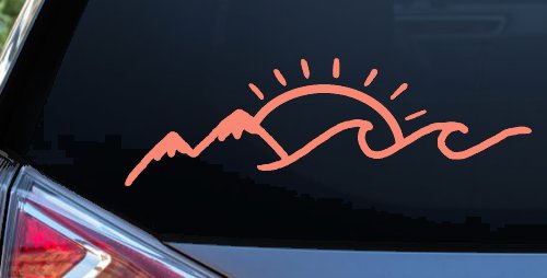 Mountain Beach Sun Wave Country Car or Truck Window Decal Sticker