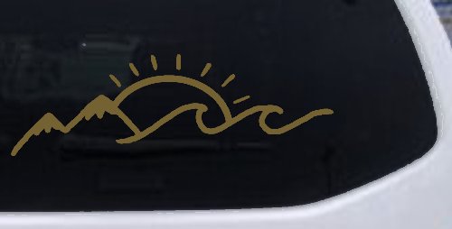 Mountain Beach Sun Wave Country Car or Truck Window Decal Sticker