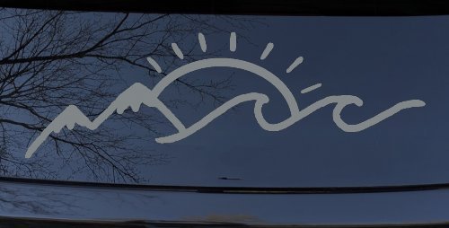 Mountain Beach Sun Wave Country Car or Truck Window Decal Sticker