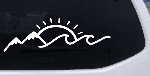 Mountain Beach Sun Wave Country Car or Truck Window Decal Sticker