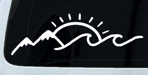 Mountain Beach Sun Wave Country Car or Truck Window Decal Sticker