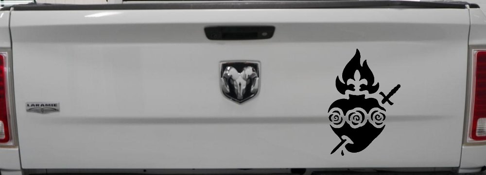 Immaculate Heart of Mary Christian Car or Truck Window Vinyl Decal Sticker (Black)