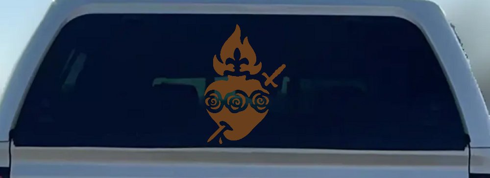 Immaculate Heart of Mary Christian Car or Truck Window Decal Sticker (Copper)