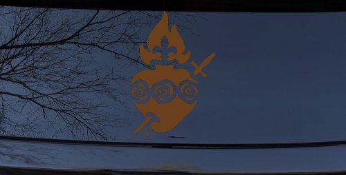 Immaculate Heart of Mary Christian Car or Truck Window Decal Sticker (Copper)