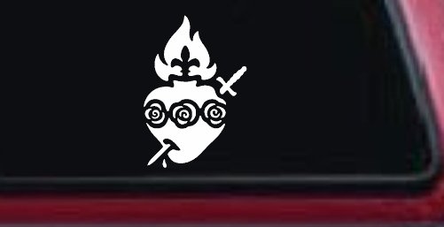 Immaculate Heart of Mary Christian Car or Truck Window Vinyl Decal Sticker (White)