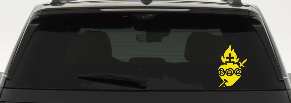 Immaculate Heart of Mary Christian Car or Truck Window Decal Sticker (Yellow)
