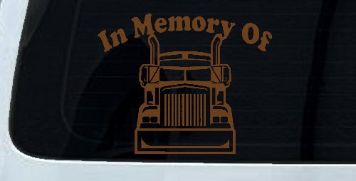 In Memory Of Truck Driver or Trucker Car or Truck Window Decal Sticker (Copper)