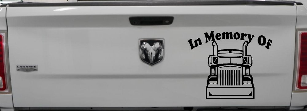 In Memory Of Truck Driver or Trucker Car or Truck Window Decal Sticker