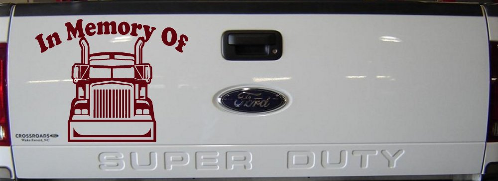 In Memory Of Truck Driver or Trucker Car or Truck Window Decal Sticker