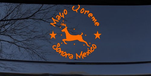 Mayo Yoreme Sonora Mexico Car or Truck Window Decal Sticker (Orange)