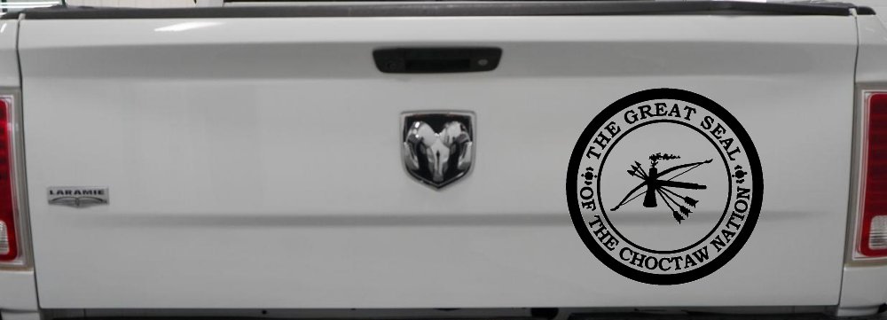 The Great Seal Of The Choctaw Nation Native American Indian Car or Truck Window Decal Sticker (Black)