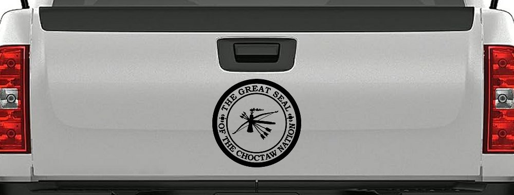 The Great Seal Of The Choctaw Nation Native American Indian Car or Truck Window Vinyl Decal Sticker (Black)