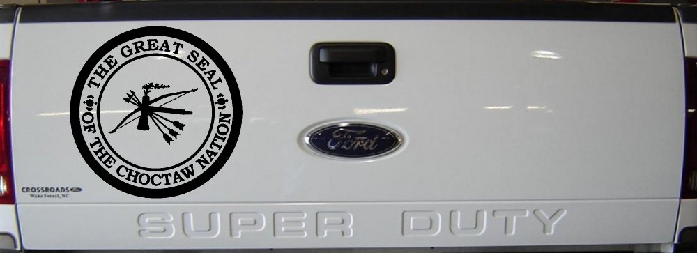 The Great Seal Of The Choctaw Nation Native American Indian Car or Truck Window Vinyl Decal Sticker (Black)