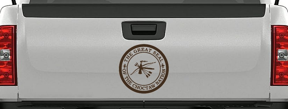 The Great Seal Of The Choctaw Nation Native American Indian Car or Truck Window Vinyl Decal Sticker (Brown)