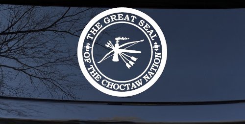 The Great Seal Of The Choctaw Nation Native American Indian Car or Truck Window Decal Sticker (White)