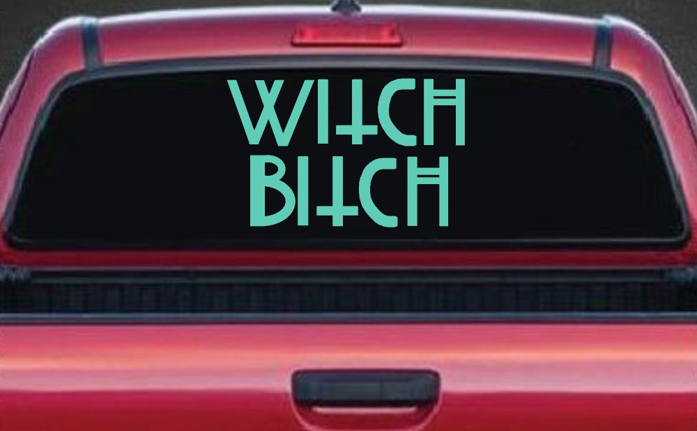 Witch Bitch Funny Car or Truck Window Decal Sticker (Mint)