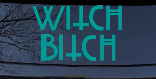 Witch Bitch Funny Car or Truck Window Decal Sticker (Turquoise)